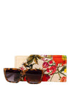 Powder Fine Flowers Velvet Sunglasses Pouch, Cream