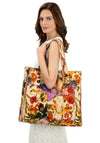 LUX VELVET QUILTED TOTE CREAM