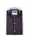 Pre End Rome Check Shirt, Dark Purple & Red