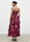 Pretty Lavish Aalyiah Square Neck Ruffle Maxi Dress, Pink & Brown
