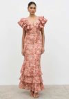 Pretty Lavish Alani V Neck Ruffle Maxi Dress, Pink
