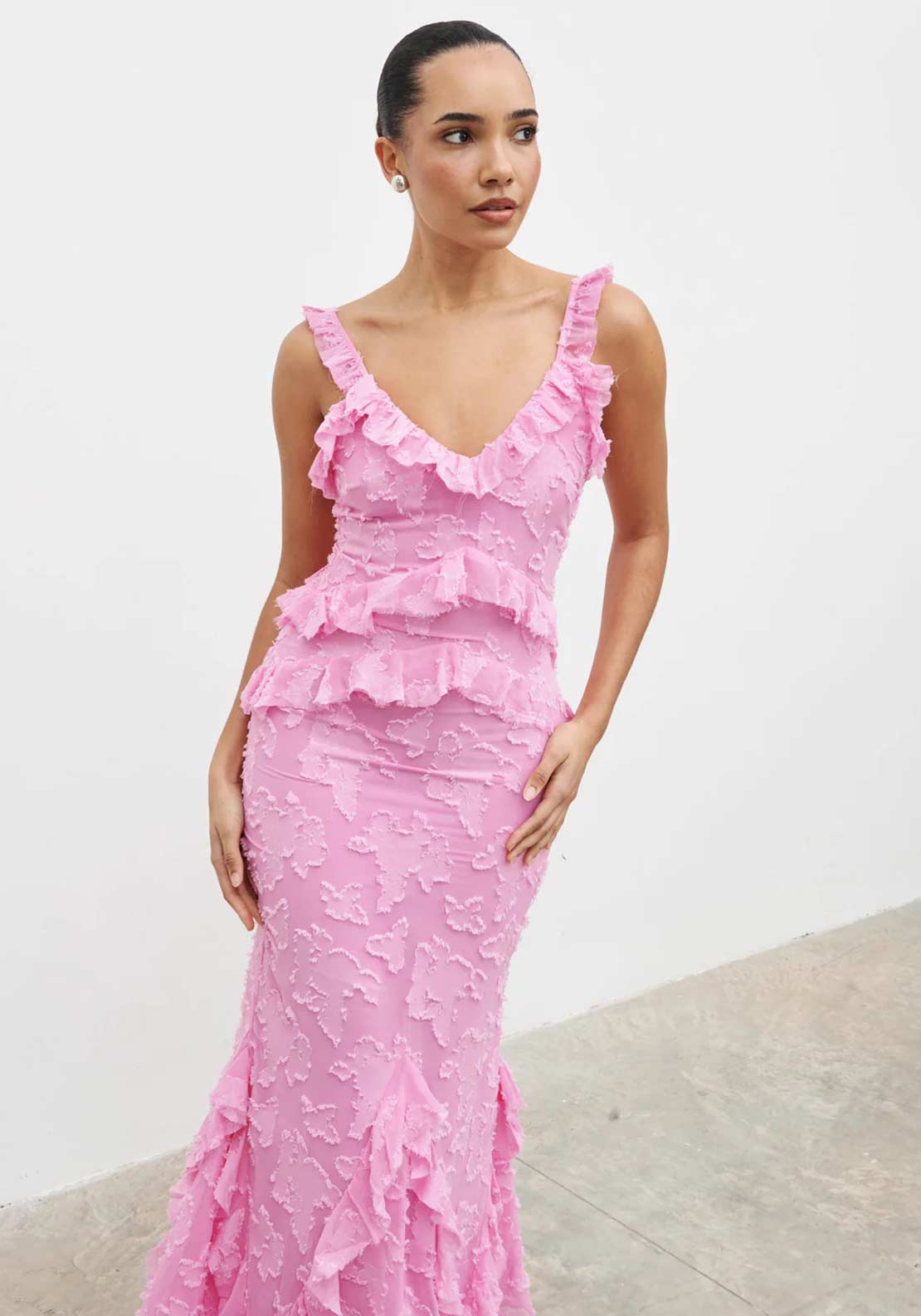 pretty lavish pink ruffle dress Pretty Lavish Ruffle Floral Maxi Dress Lush And Lavish Pink Pretty Floral Maxi Dress Pink Boutique