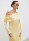 Pretty Lavish Neomie One Shoulder Tie Chiffon Maxi Dress, Yellow