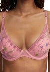 Chantelle Passionata Suzy Mesh Padded Bra, Pink