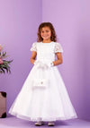 Peridot Ayda Communion Dress, White