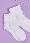 Peridot Elsie Communion Sock, White