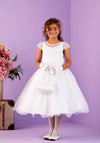 Peridot Lana Communion Dress, White
