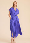 Caroline Kilkenny Phoebe Star Belted Waist Satin Maxi Dress, Lavender