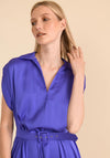 Caroline Kilkenny Phoebe Star Belted Waist Satin Maxi Dress, Lavender