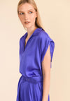 Caroline Kilkenny Phoebe Star Belted Waist Satin Maxi Dress, Lavender