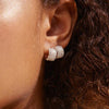 Pilgrim Be Crystal Huggie Hoop Earrings, Silver