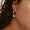 Pilgrim Edele Pearl & Crystal Hoop Earrings, Silver