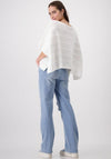 Monari Mini Sequin Cable Pattern Poncho, Off-White