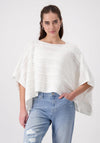 Monari Mini Sequin Cable Pattern Poncho, Off-White