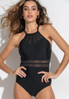Pour Moi? Beach Bound High Neck Swimsuit, Black