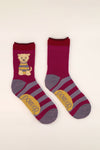 Powder Woolie Westie Ankle Socks, Damson
