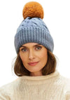Powder Svana Bobble Hat, Denim Blue