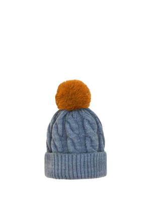 Powder Svana Bobble Hat, Denim Blue