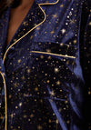 The Night Store Luna Velvet Pyjama Trouser Set, Navy