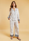 The Night Store Polka Dot Pyjama Trouser Set, Cream