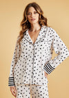 The Night Store Polka Dot Pyjama Trouser Set, Cream