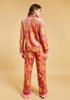 The Night Store Floral Feather Trim Pyjama Trouser Set, Dusty Rose