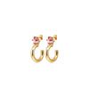 Dyrberg/Kern Quinte Earrings, Gold & Pink