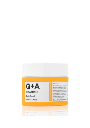 Q+A Vitamin C Body Scrub 200ml, Orange Zest and Grapefruit Scent