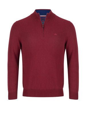 Andre Tory Quarter Zip Sweater, Merlot
