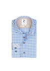 R2 Amsterdam Checkered Tencel Blend Shirt, Blue