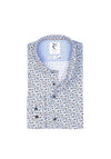 R2 Amsterdam Floral Print Cotton Shirt, Light Blue Multi
