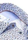 R2 Amsterdam Floral Print Cotton Shirt, Light Blue Multi