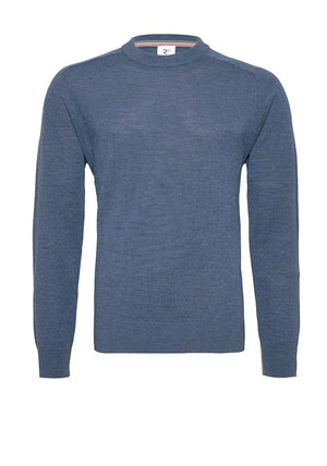 R2 Amsterdam Merino Wool Crew Neck Sweater, Blue