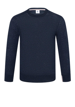R2 Amsterdam Merino Wool Crew Neck Sweater, Navy
