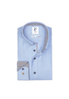R2 Amsterdam Pied-De-Poule 2 PLY Cotton Shirt, Light Blue