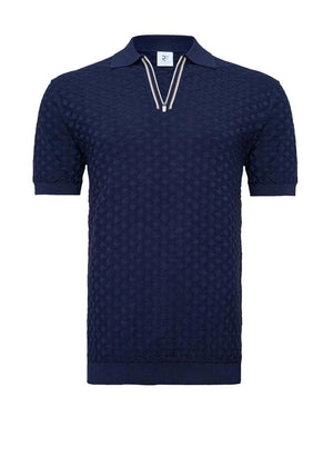 R2 Amsterdam Zip Polo Shirt, Navy