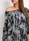 One Life Name It Jane One Size Poncho Top, Washed Black