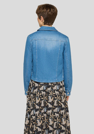 Rabe Floral Embroidered Denim Jacket, Blue