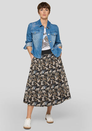 Rabe Floral Embroidered Denim Jacket, Blue