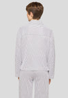 Rabe Striped Button Up Jacket, Grey Multi