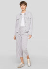 Rabe Striped Button Up Jacket, Grey Multi
