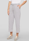 Rabe Striped Cotton Blend Trousers, Grey