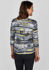 Rabe Round Neck Blurred Print Top. Grey