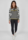 Rabe Multi Print Half Zip Sweater, Black