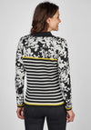 Rabe Multi Print Half Zip Sweater, Black