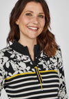 Rabe Multi Print Half Zip Sweater, Black
