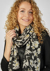 Rabe Floral Print Scarf, Black