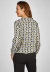 Rabe V-Split Neckline Print Blouse, Yellow