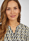 Rabe V-Split Neckline Print Blouse, Yellow