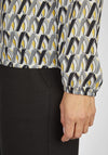 Rabe V-Split Neckline Print Blouse, Yellow
